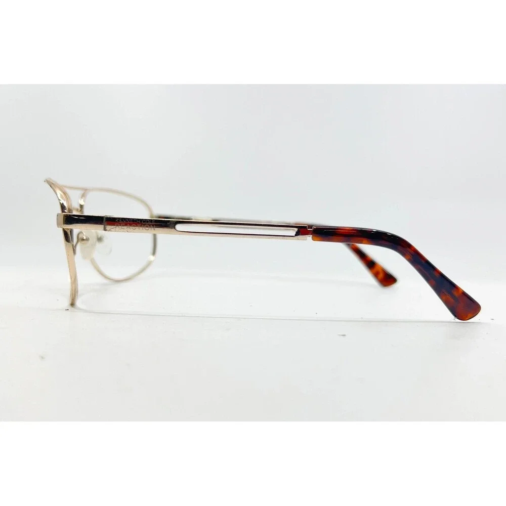 Kenneth Cole Reaction Eyeglass Frames Gold Aviator Double Bridge KC1069 63mm